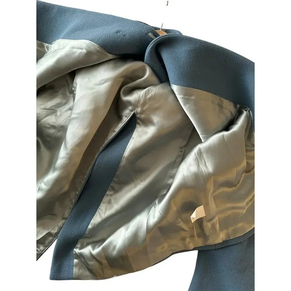 J.Crew lady day topcoat Blue Wool Collard Long Overcoat Size 4 - Picture 10 of 13